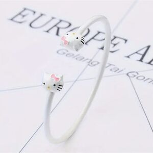 Sanrio Hello Kitty Frosted Silver Bangle Bracelet